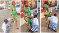 "Don't break his heart": Tall lady with excellent shape walks hand in hand in public with disabled lover