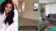 Talented lady transforms her living room to look classy, video amazes viewers