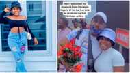 "Welcome my son-in-law": Mr Ibu says as daughter's 'Americana' hubby visits Nigeria for 1st time in video