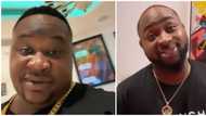 Cubana Chiefpriest hangs out with Davido at his Banana Island home, shares video