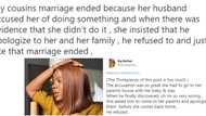 Marriage collapses after husband falsely accused wife and refused to apologise, many react