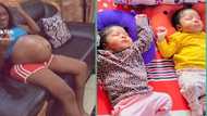 "The babies I created": Nigerian lady who had huge baby bump shows off twin daughters, video melts hearts