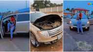 Nigerian man shares videos as car he bought for his wife goes up in flames minutes after he flaunted it online