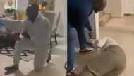 Lady breaks down, cries as boyfriend proposes to her in viral video on his knee