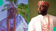 Chivido 2024: Ooni of Ife blesses Davido, gives him high five at his wedding, video stirs reactions