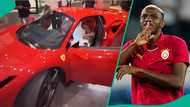 Victor Osimhen steps out in ₦800m Ferrari 296 GTB after arriving Nigeria in private jet, video