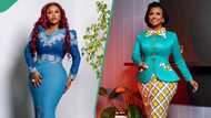 "You look lovely": Nana Ama McBrown slays in a red kente gown with floral sleeve on Valentine's Day
