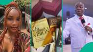 Young lady who owns 34 Bishop David Oyedepo's books flaunts them online, impresses many people