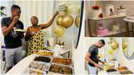 5 cakes, surplus food, balloons, as Lateef Adedimeji treats wife Mo Bimpe to intimate birthday celebration