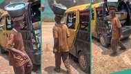 Old man who hawks pure water in bus park goes viral after his video surfaced online, people react