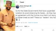 Do they have agreement with coronavirus? - Banky W reacts to report that isolation is suspended for Easter