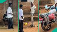 Nigerian father's priceless reaction melts hearts as son gifts him a motorcycle in viral video
