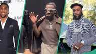 "2 kings": Burna Boy & Anthony Joshua meet at Milan Fashion Week, singer admires boxer's attire