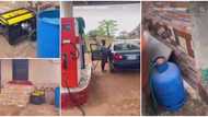 "Best option now": Nigerian man surprised as he sees filling station use cooking gas for their generator