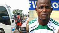 Drama as Nigerian footballer stops former club's bus, seizes it over unpaid salaries as players go to stadium on 'Okadas'