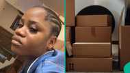 Lady in UK posts video of what she found inside cartons dropped in street by unknown person