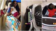 Davido and Chioma's son Ifeanyi cruises in his Mercedes Benz as he clocks one