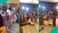Video shows embarrassing moment bridesmaid fell at wedding while performing with others, many react