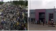 Naira Scarcity: Protesters Take to Streets in Ibadan, Vandalise Banks as Buhari Asks for More Time
