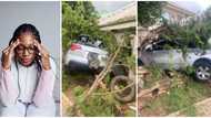 "They took her to hospital": Lady rams into apartment while following husband's car to confirm he was cheating