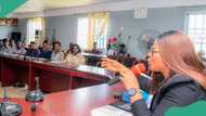Excitement as Ekiti first lady lectures students at state university