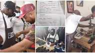 Nigerian governor registers to learn shoemaking, opens up on reason for his action, photos spark reactions