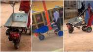 Talented man builds wheelbarrow and attaches engine, fuel tank & tires, rides it around in viral video