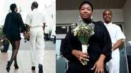 Cute couple causes stir online as they wear uncommon attires for their civil wedding