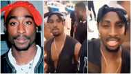 Man who looks like Tupac joins EndSARS protest, video surprises many Nigerians