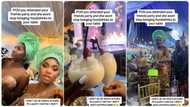 “Wetin we dey find”: Nigerian lady shares the lavish wedding of friend she attended with plenty food