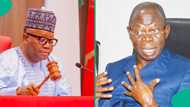Video shows Akpabio teasing Oshiomhole over viral clip showing senator massaging a girl