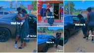 "I was just smiling": Lady screams in video, leaves her shop as brother visits her with a car after 10 years
