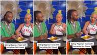 "Half entered her nails": Video shows Oyinbo girl eating pounded yam with long nails, goes viral