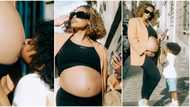 Jada P shares beautiful photos to confirm she's expecting 2nd child with Wizkid, Zion kisses her baby bump