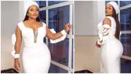 All white everything: BBNaija star JMK rocks stunning ensemble for Kwara homecoming visit