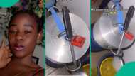 Auchi Polytechnic student uses big padlock to lock her pot to protect her food