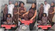 Man poses with 3 pregnant women in 1 photoshoot session, video goes viral, people ask questions