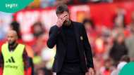 Michael Carrick reacts after Man City beat United with controversial Erling Haaland goal
