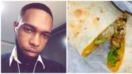 Nigerian man cries out, says shawarma he bought online has rice in it, photo generate reactions