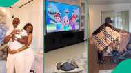 Priscilla exposes less than 2 months old son to cartoon, gesture ignites concern: "Too young for it"