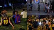 Tension as angry Barcelona fans gather outside Camp Nou to protest Messi's departure