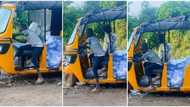 "God will make a way": 2 children spotted riding Keke loaded with 'pure water', video emerges