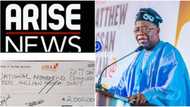 Fake news on Tinubu: Photo of cheque Arise TV used to pay NBC fine emerges