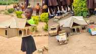 Creative 11-year-old primary student builds house and 3 cars with paper, photos get people’s attention