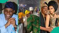 Davido's dad & billionaire Okoya, wife's show of mutual respect at Gov Abiodun's mum's b'day trends
