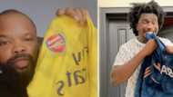Popular Nigerian media personality and Instagram comedian destroy Arsenal jerseys after club's 5-0 loss to Man City