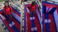 "Does this make sense?" Lady decorates grave with expensive colourful materials, mixed reactions trail video