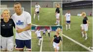 Mbappe surprised as young lady shows off football skills, passes to PSG star in viral video