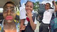 "They have respect": Nigerian mother wears 'jaga jaga' makeup to pick her kids from school, video goes viral