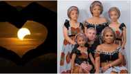 Nigerian woman who married oyinbo causes stir online as cute family photo with 4 daughters lights up the net